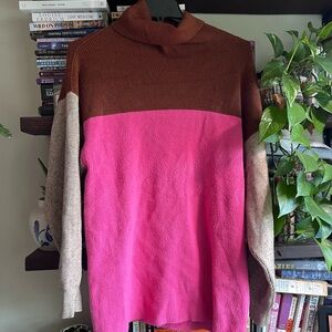 Free People Colorblock Turtleneck Sweater